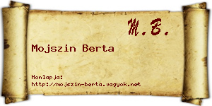 Mojszin Berta névjegykártya